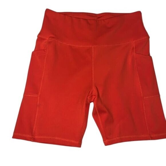 Llb & Flow Womens Red Biker Shorts With Pockets Size L - Picture 1 of 6